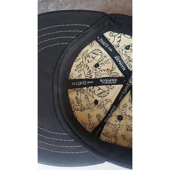 Black pinstripe Eastern Washington lined Zephyr Fitted 7 3/8 Blue Cap Eagles Hat - Picture 7 of 9